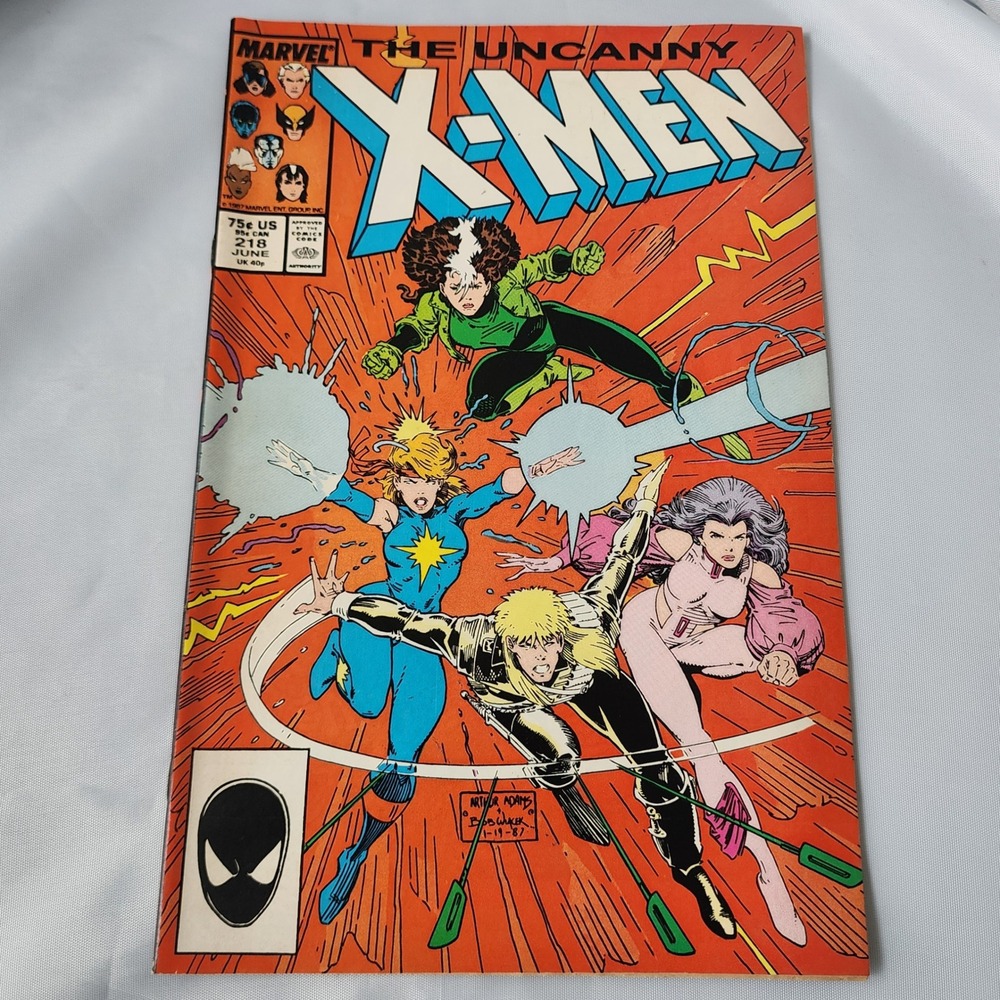Uncanny X-Men #218 Comic Book Marvel June 1987 Arthur Adams Cover Claremont FN